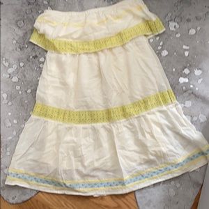 Boho Chic Freeway Embroidered Strapless Dress sz L